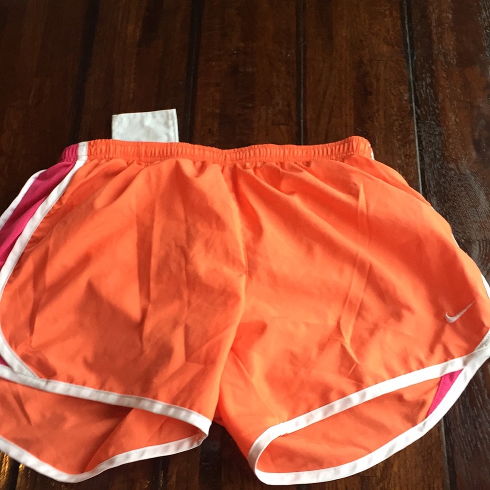 Orange pink white nike running shorts youth XL